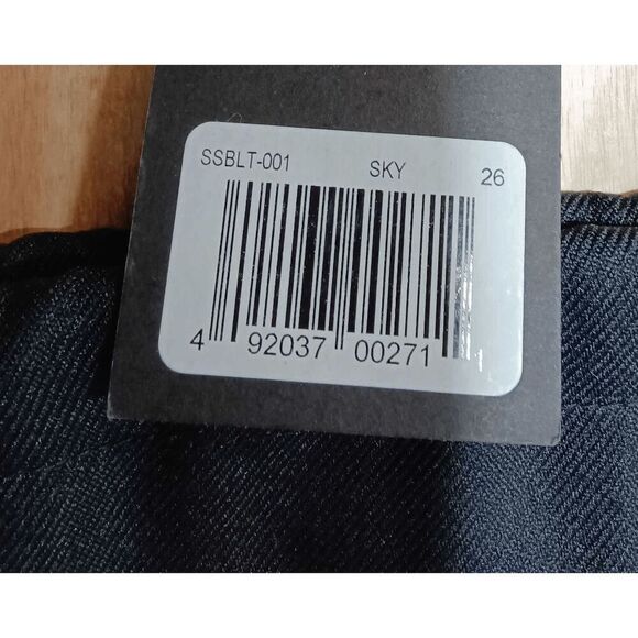 Sergio Hudson Signature Leather Belt - Sky/Blue Size 26